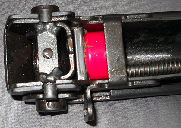detail, PPS-43 stock hinge, showing welds